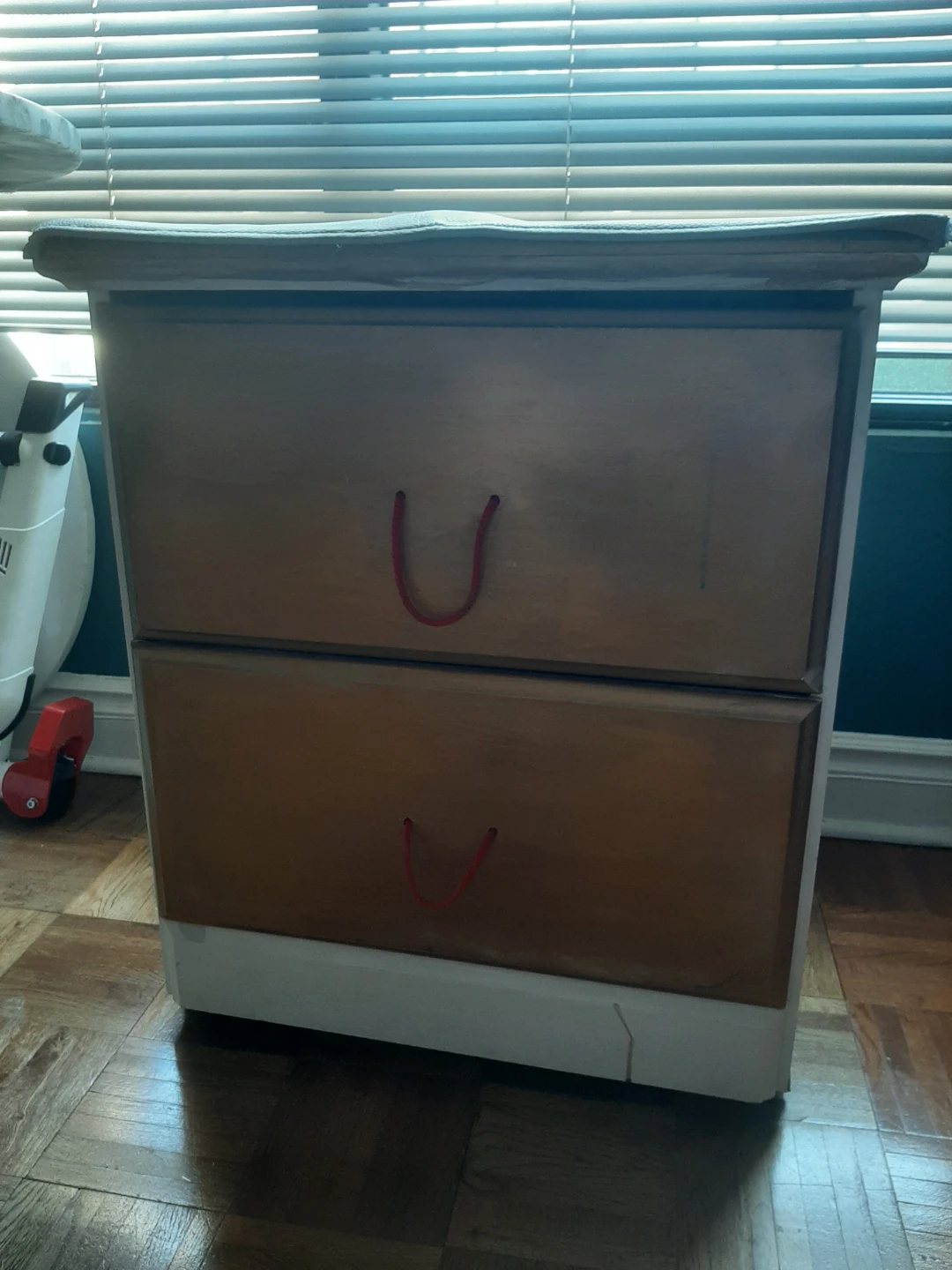 2-Drawer Side Table with Red Cord Handles - photo 3