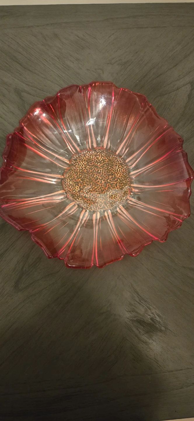 Red Flower Shaped Serving Bowl