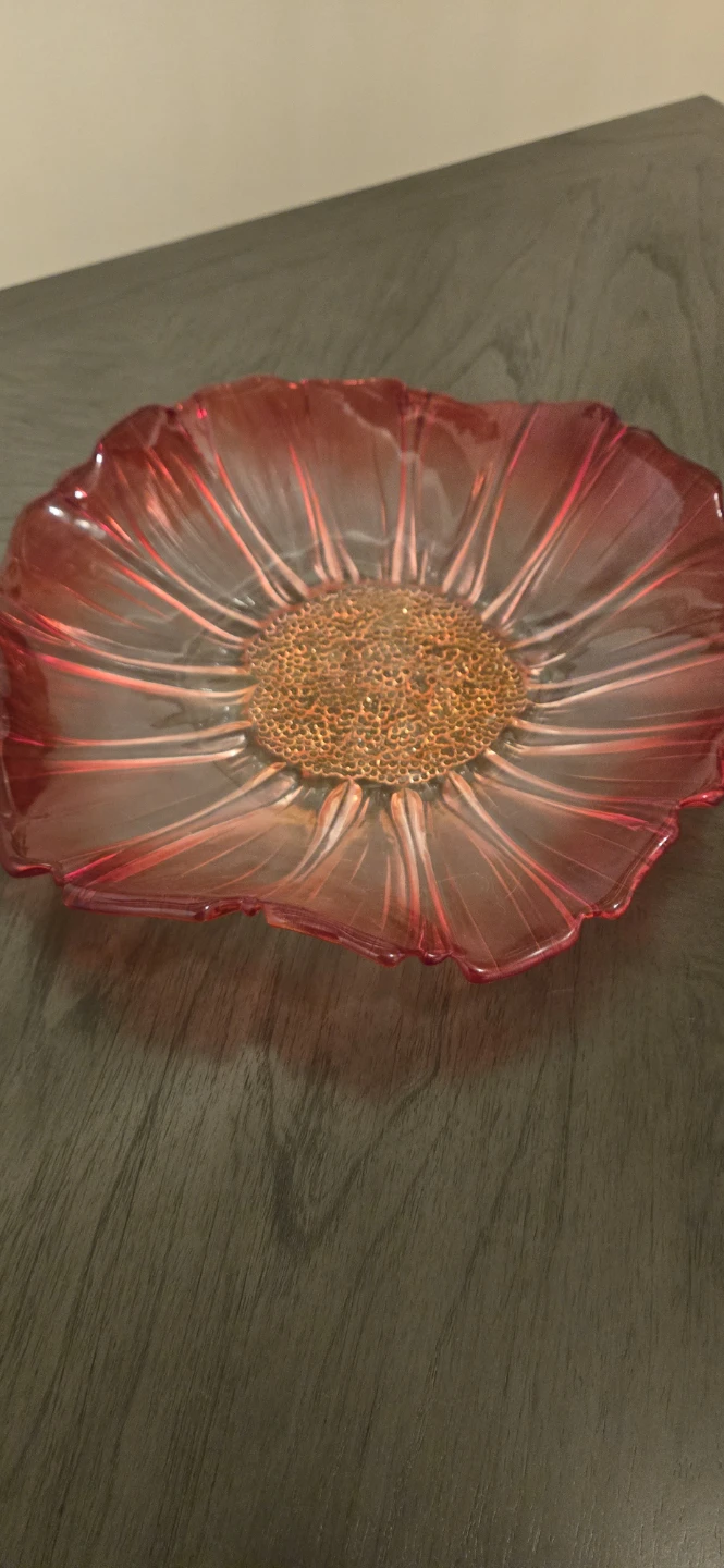 Red Flower Shaped Serving Bowl - photo 2
