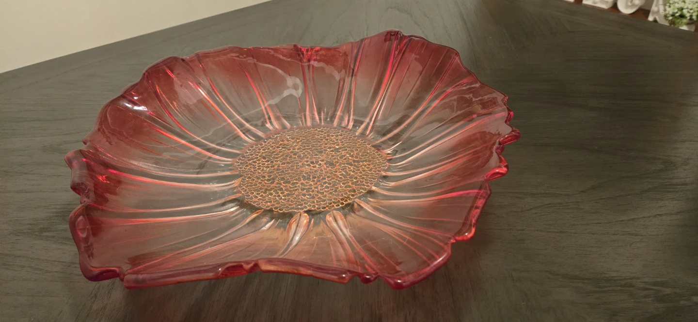 Red Flower Shaped Serving Bowl - photo 3