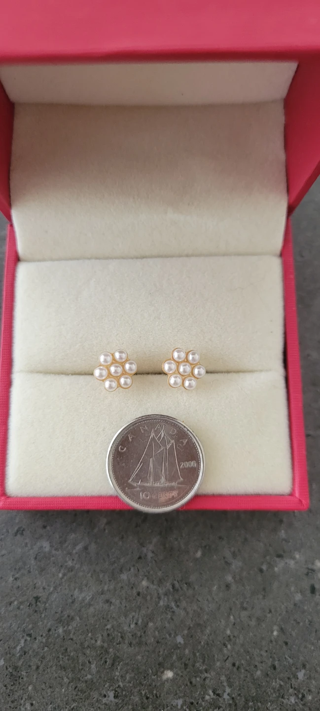 10K Pearl Flower Earrings - photo 3
