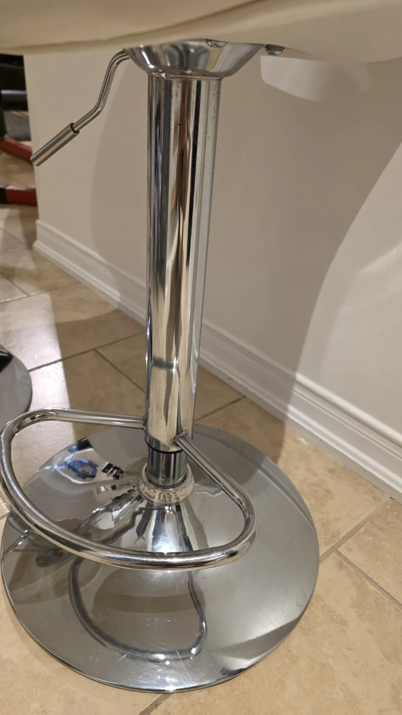 White Adjustable Bar Stools (Set of 2) - photo 2