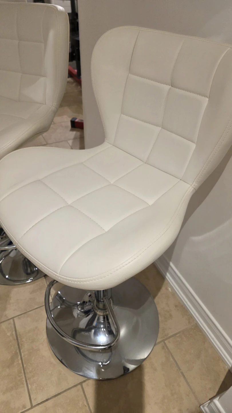 White Adjustable Bar Stools (Set of 2) - photo 3