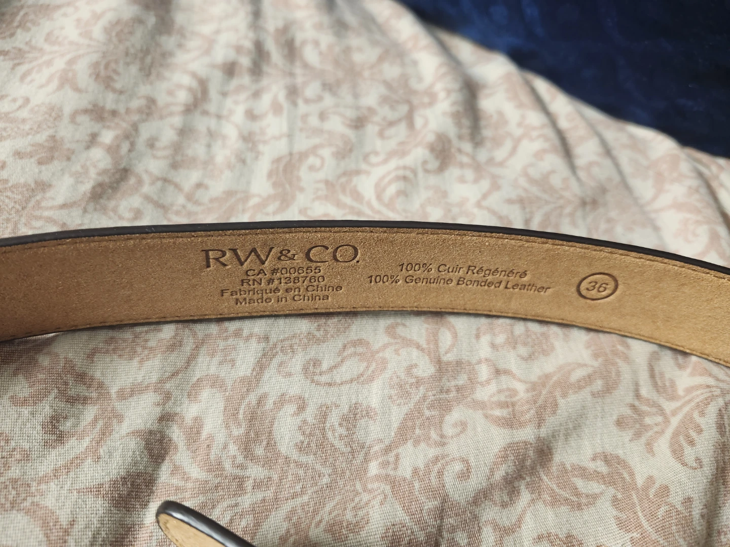 RW & CO. Brown Genuine Leather Belt with Silver Buckle - Size 36 - photo 4