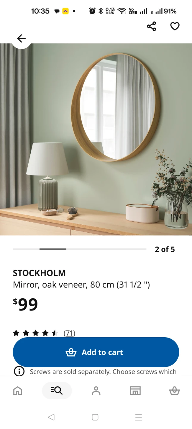 IKEA SROCKHOLM Round Mirror - photo 4