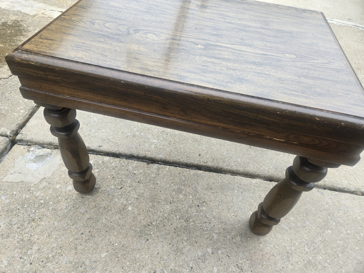 Wooden End Table with Turned Legs - photo 5