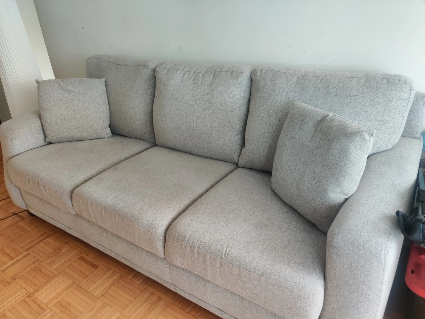 Grey 3-Seater Sofa with Cushions - photo 2