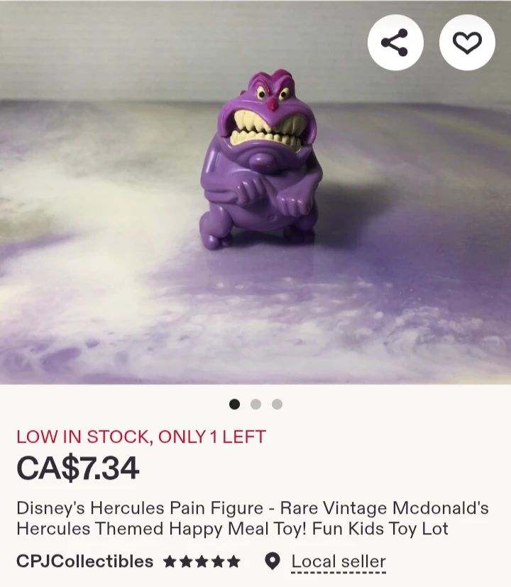 Disney's Hercules Pain Figure - McDonald's Happy Meal Toy - photo 3