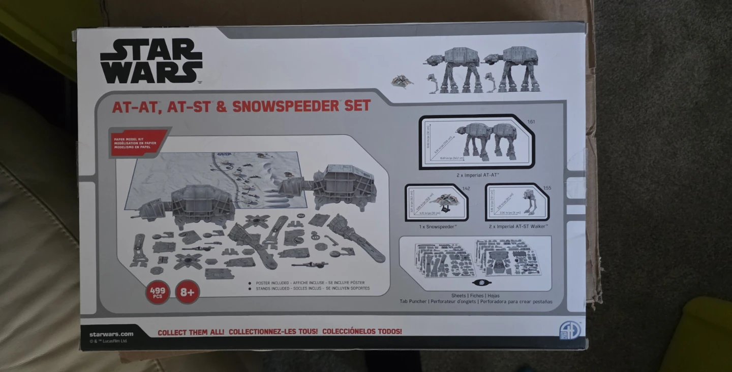 Star Wars AT-AT, AT-ST & Snowspeeder Paper Model Kit Set - photo 2