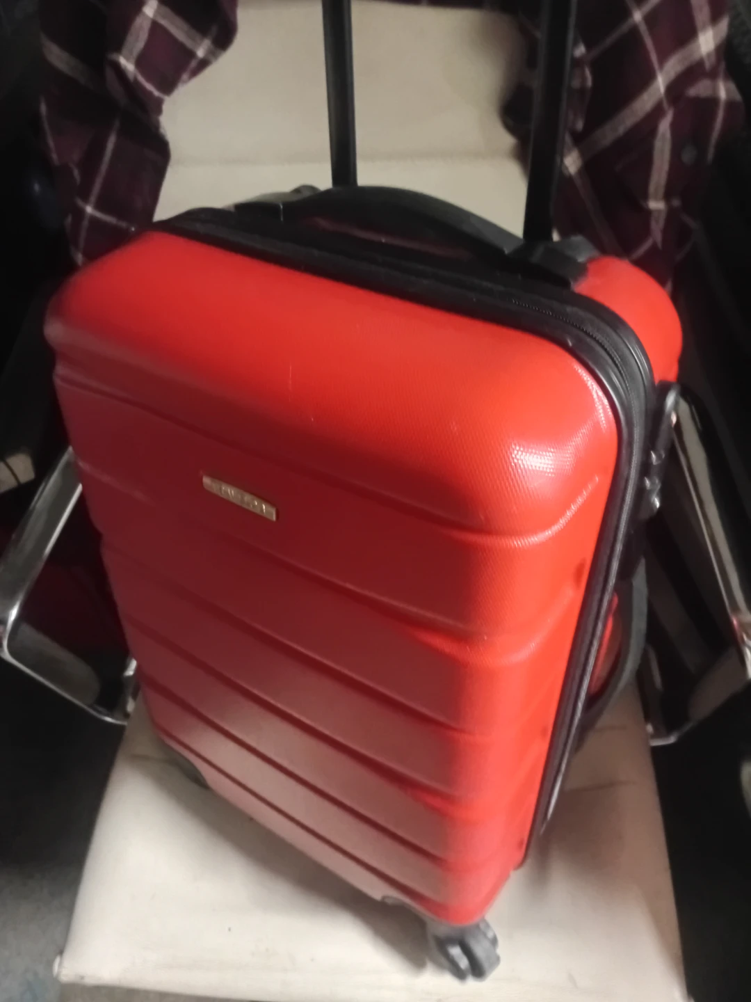 Red Hard-Shell Carry-On Suitcase