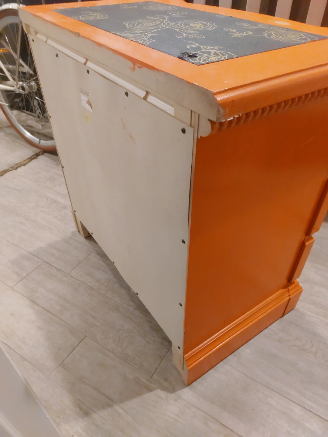Orange 3-Drawer Nightstand - photo 4