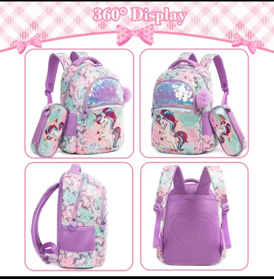 3 Piece Unicorn Backpack Set - photo 2