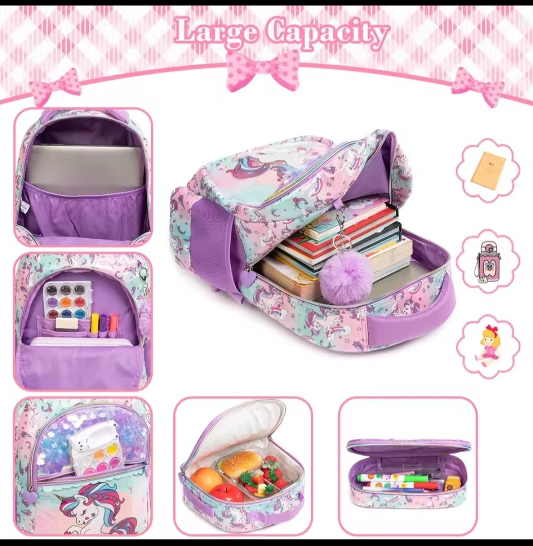 3 Piece Unicorn Backpack Set - photo 3