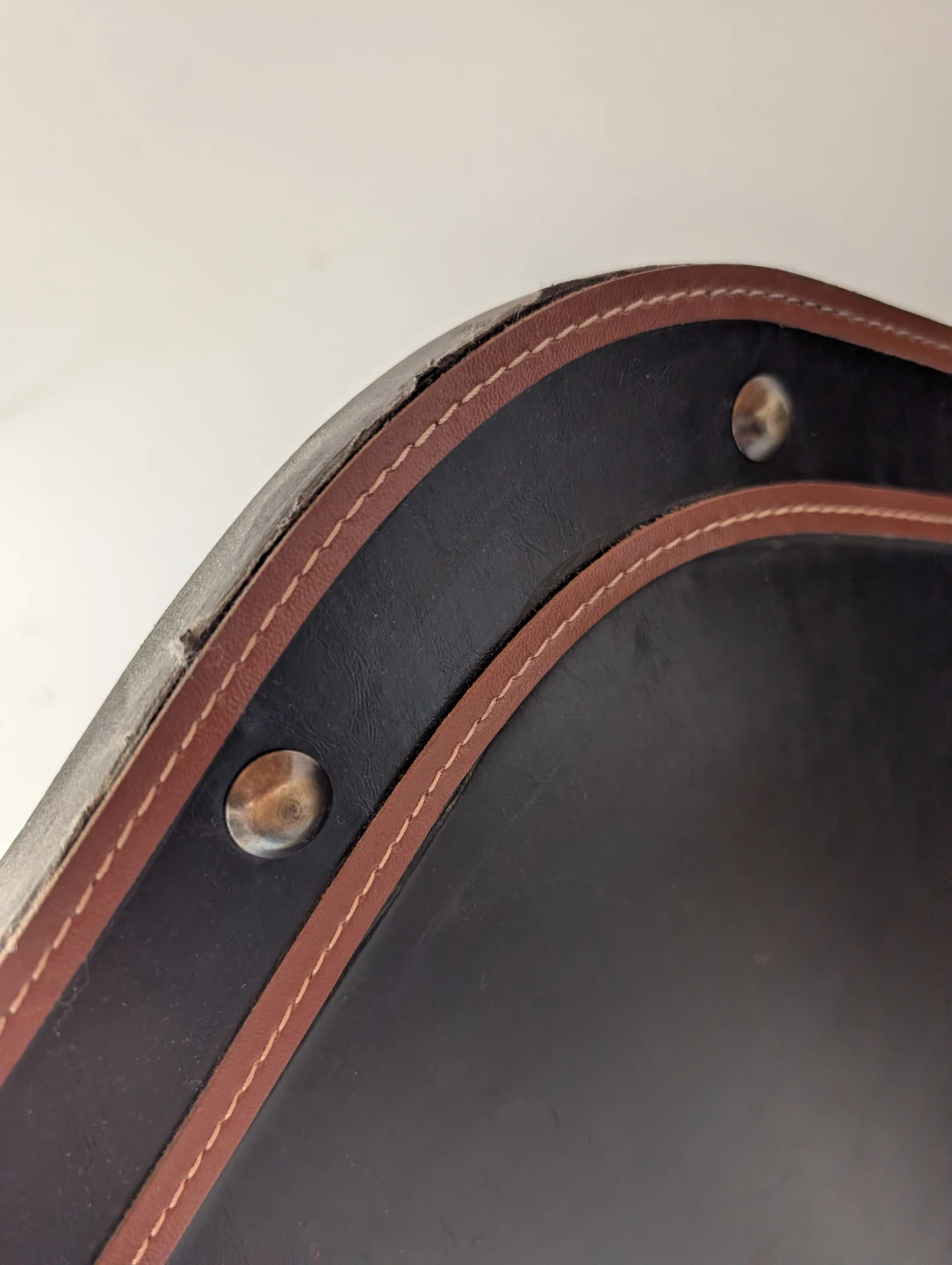 3-Panel Black Faux Leather Room Divider - photo 3