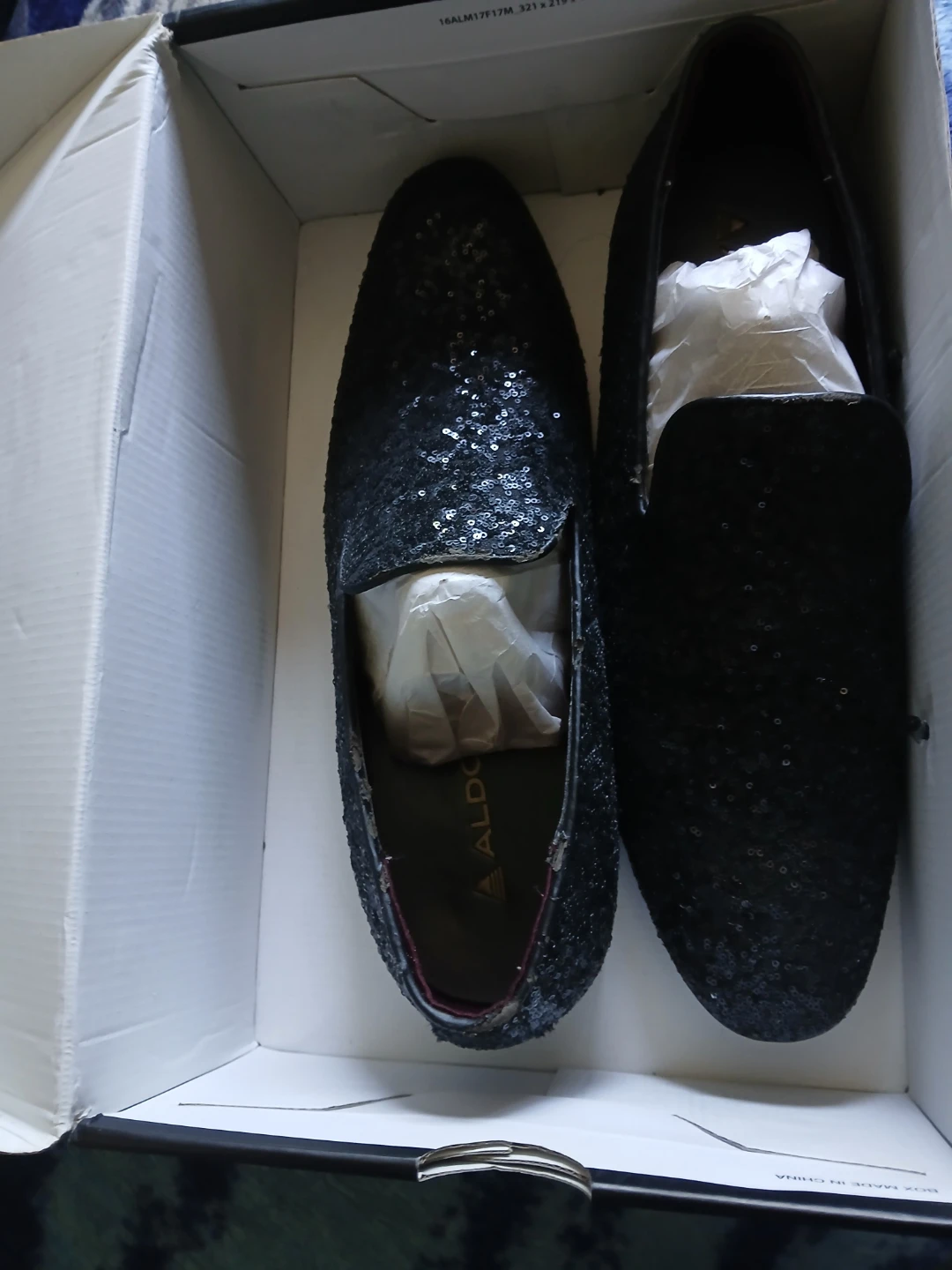 ALDO Black Sequin Loafer Shoes - photo 3