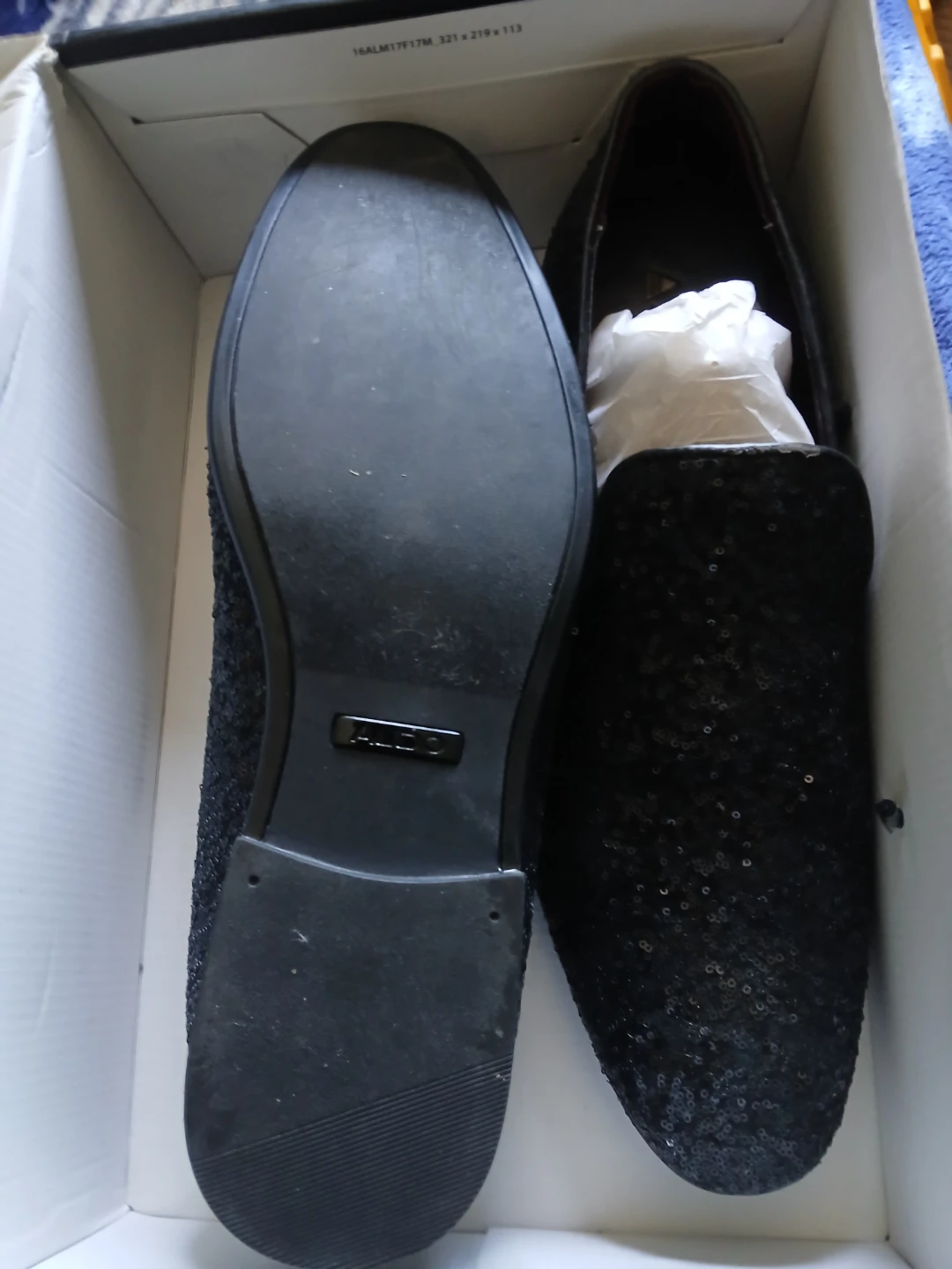 ALDO Black Sequin Loafer Shoes - photo 5