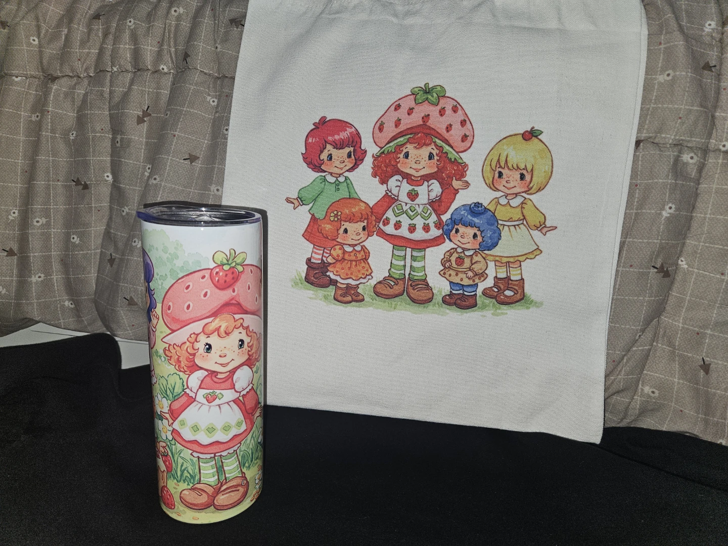 Strawberry shortcake tote bag & tumbler