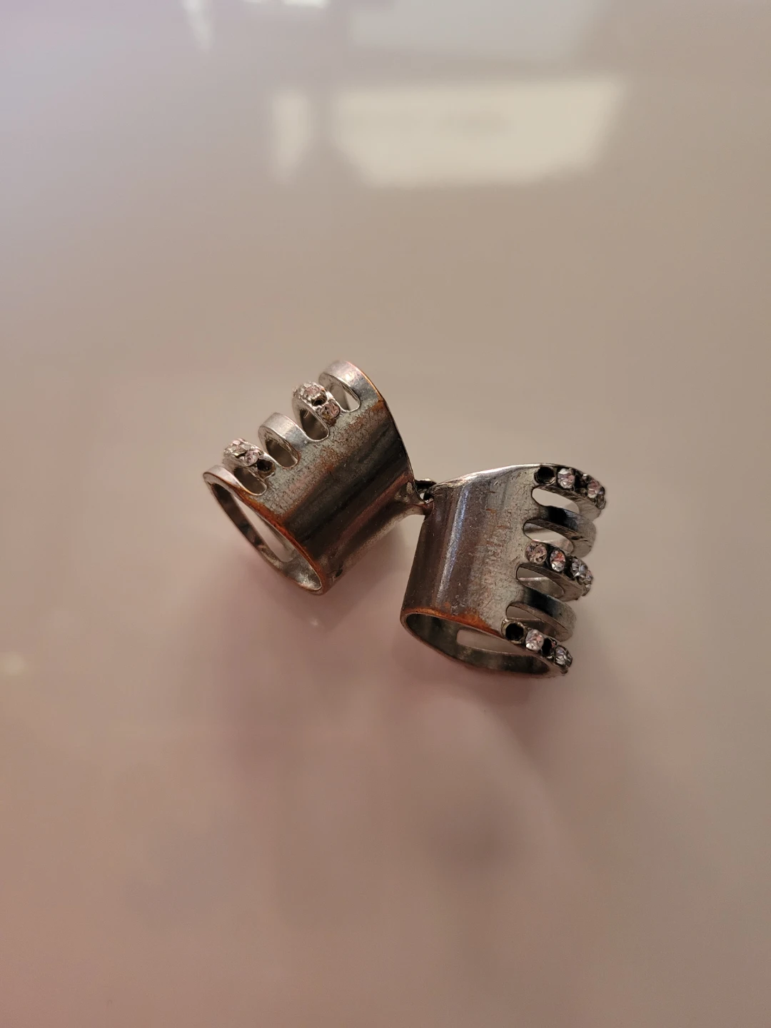 Silver-tone Rhinestone Cuff Bracelet - photo 3