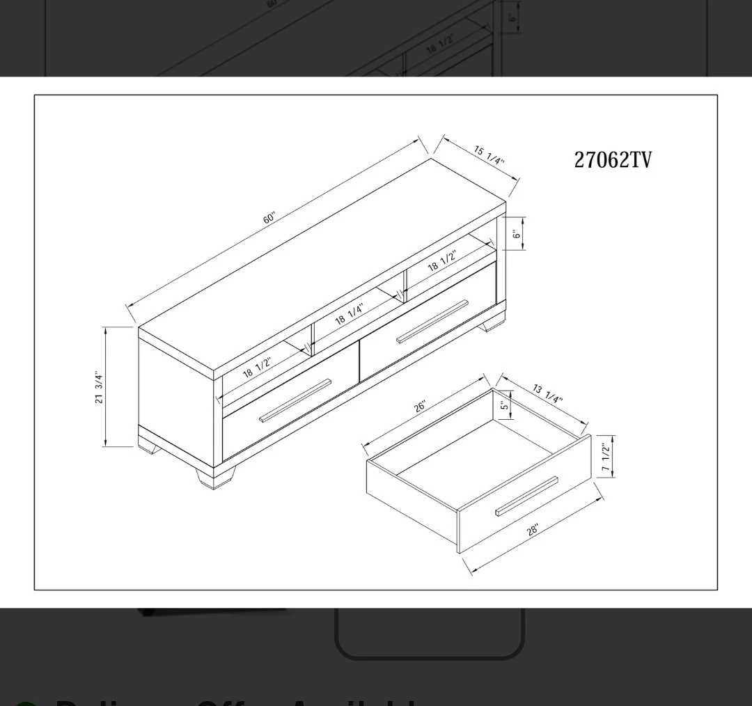 Dark Brown TV Stand - photo 2