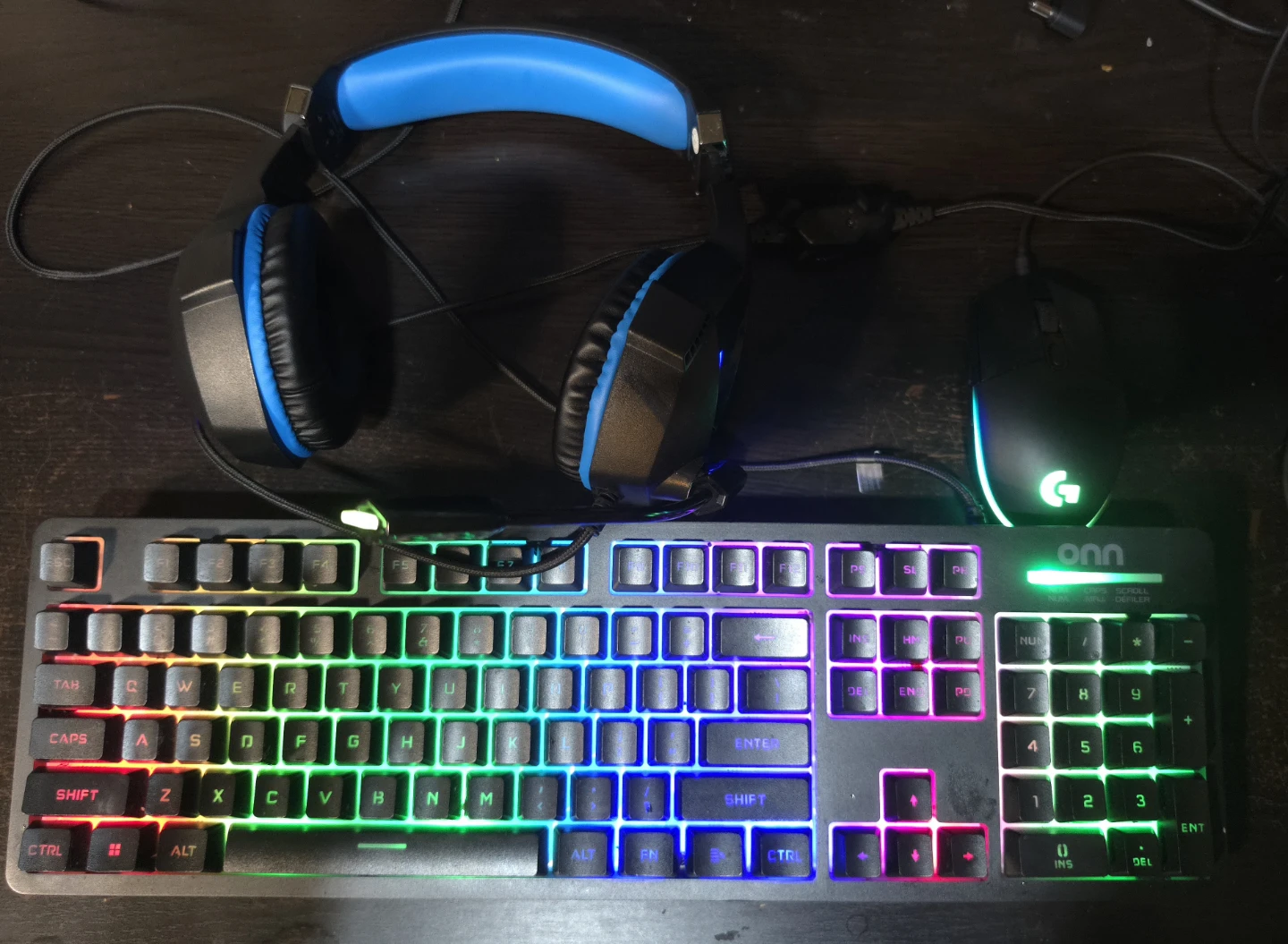 ONN Gaming Keyboard, Mouse, and Headphones Set