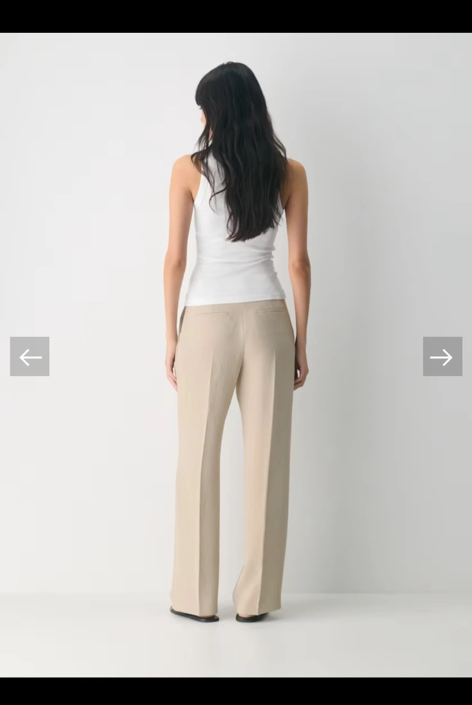 Beige Wide Leg Trousers aritizia - photo 3