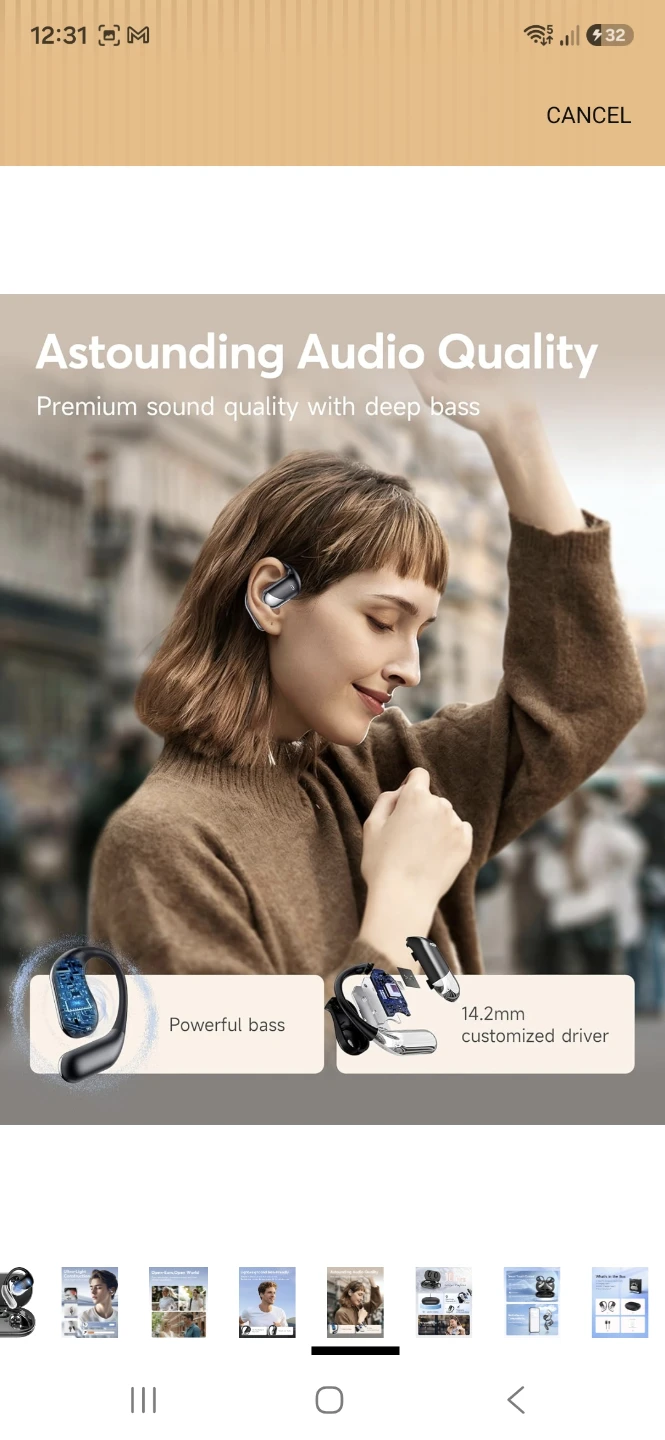 NewOpen Ear Wireless Earbuds, Sports Bluetooth Headphones - photo 5