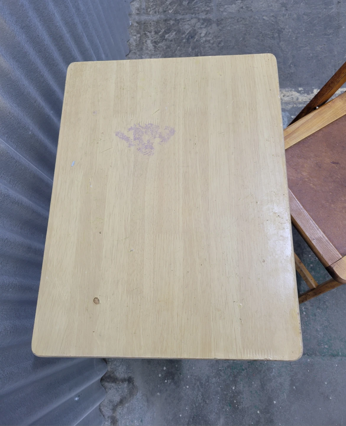 Vintage Folding Tray Table and Chair Set - photo 2