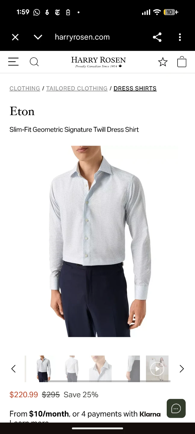 Eton Slim Fit Dress Shirt – Polka Dot – Men's 39 / 15.5