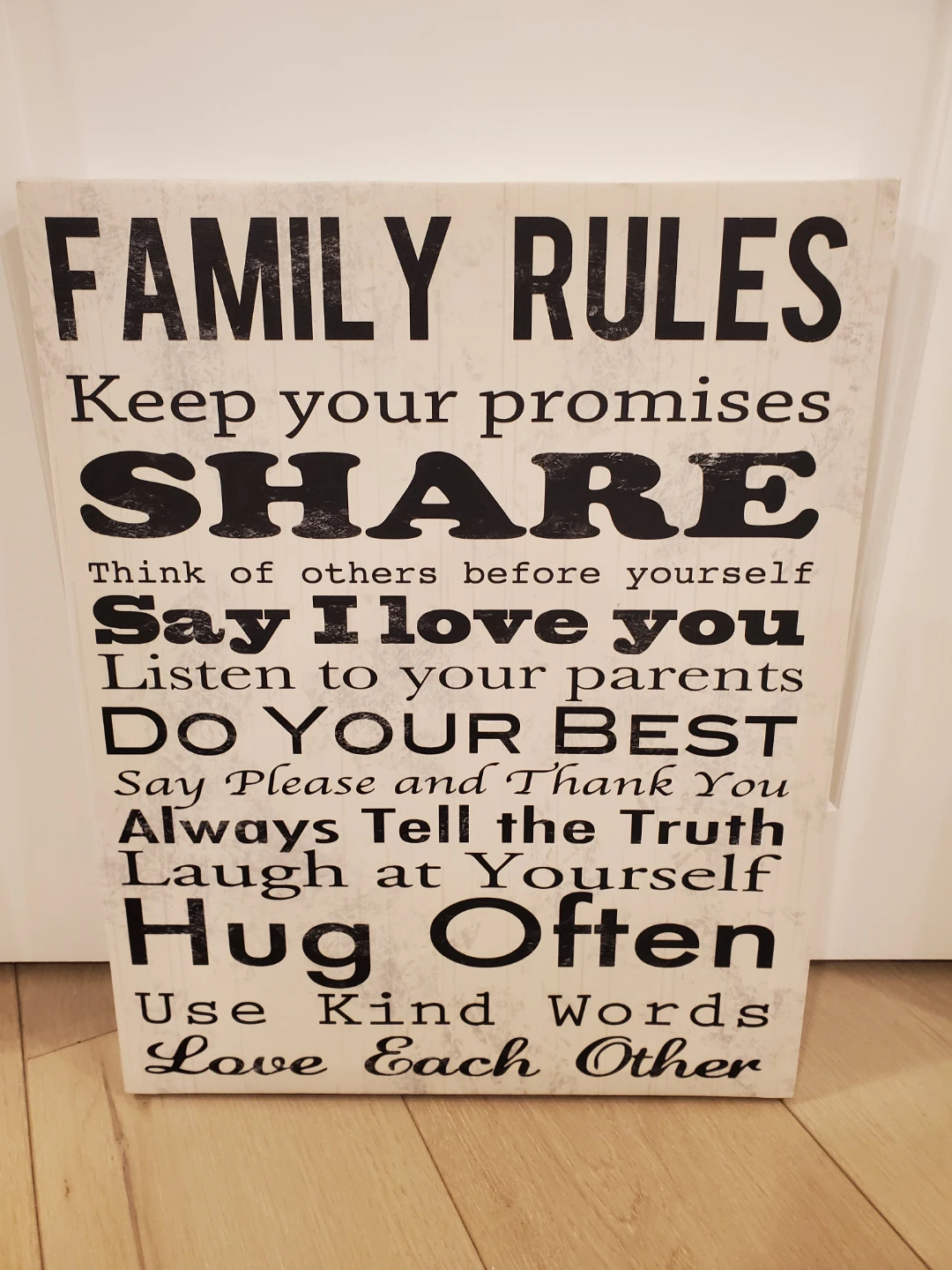 Family Rules Canvas - 15" x 19"