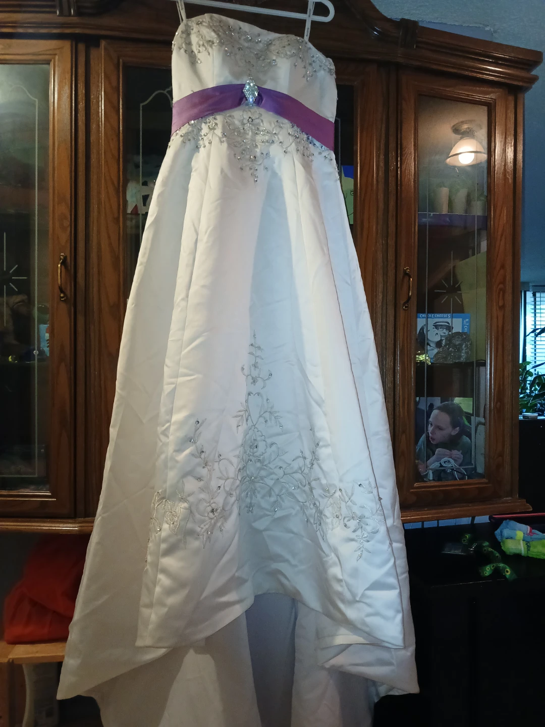 White Strapless Wedding Dress