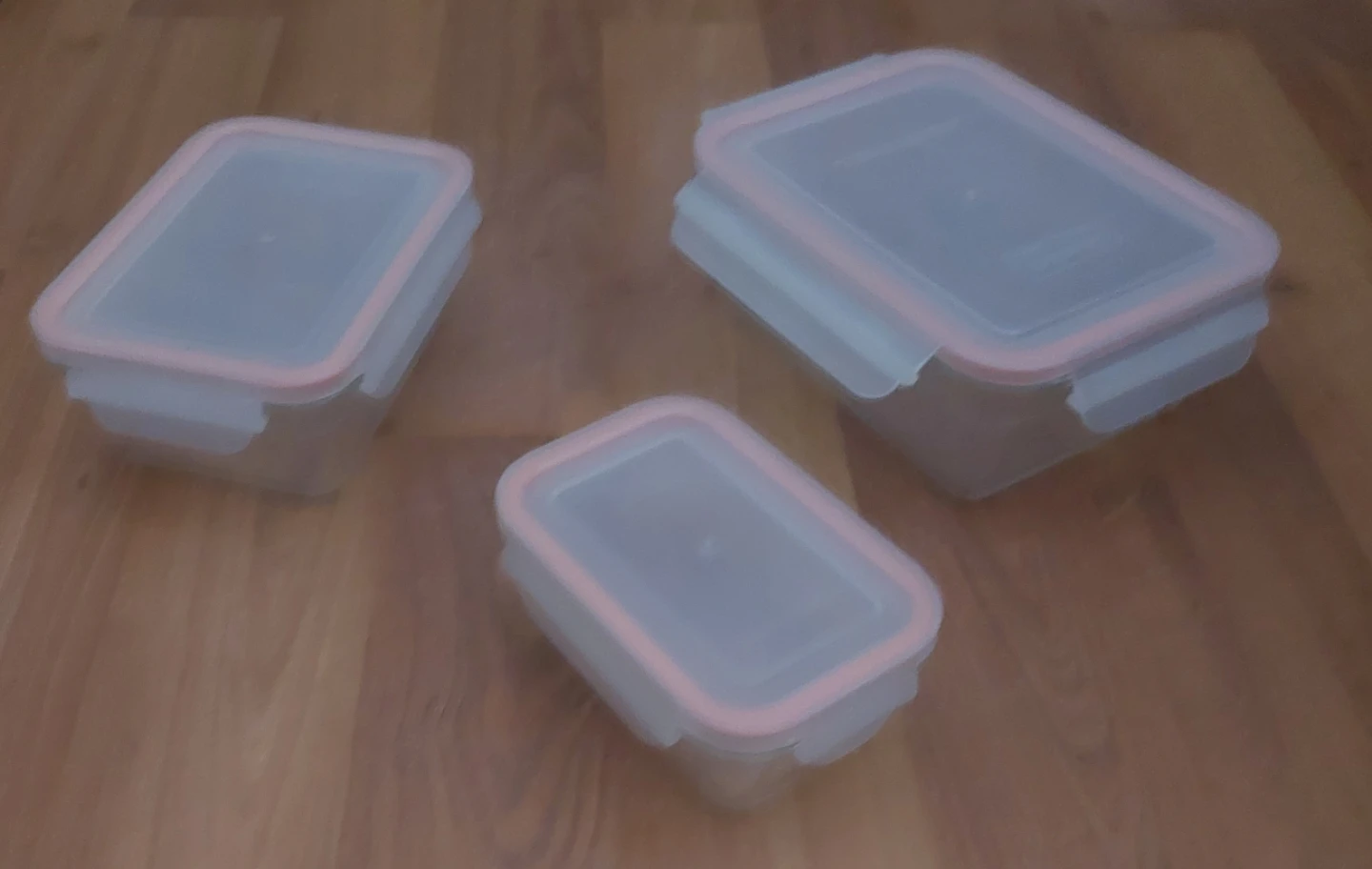 Set of 3 glass Food Storage Containers with Pink Lids - photo 2