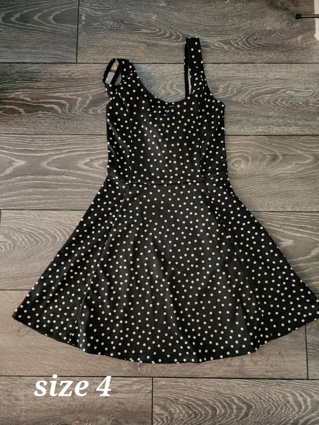 H&M Black and White Polka Dot Dress - Size 4