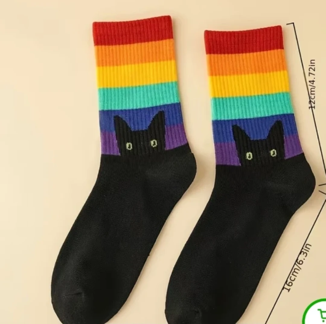 Rainbow Cat Socks