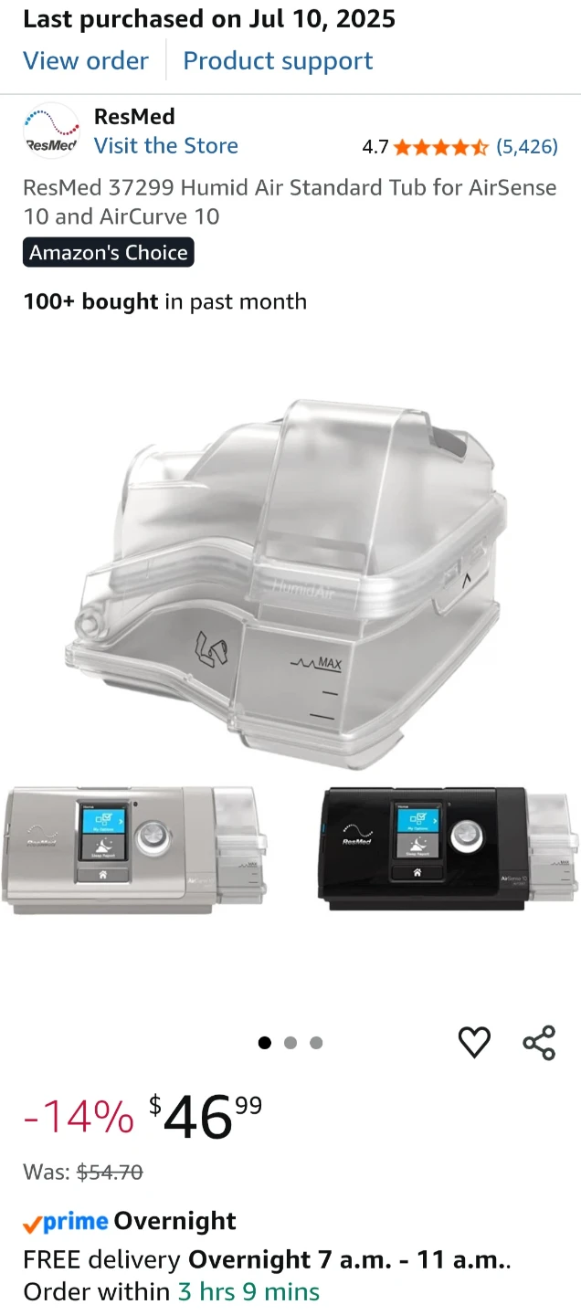 ResMed Water Chamber for AirSense 10 and AirCurve 10