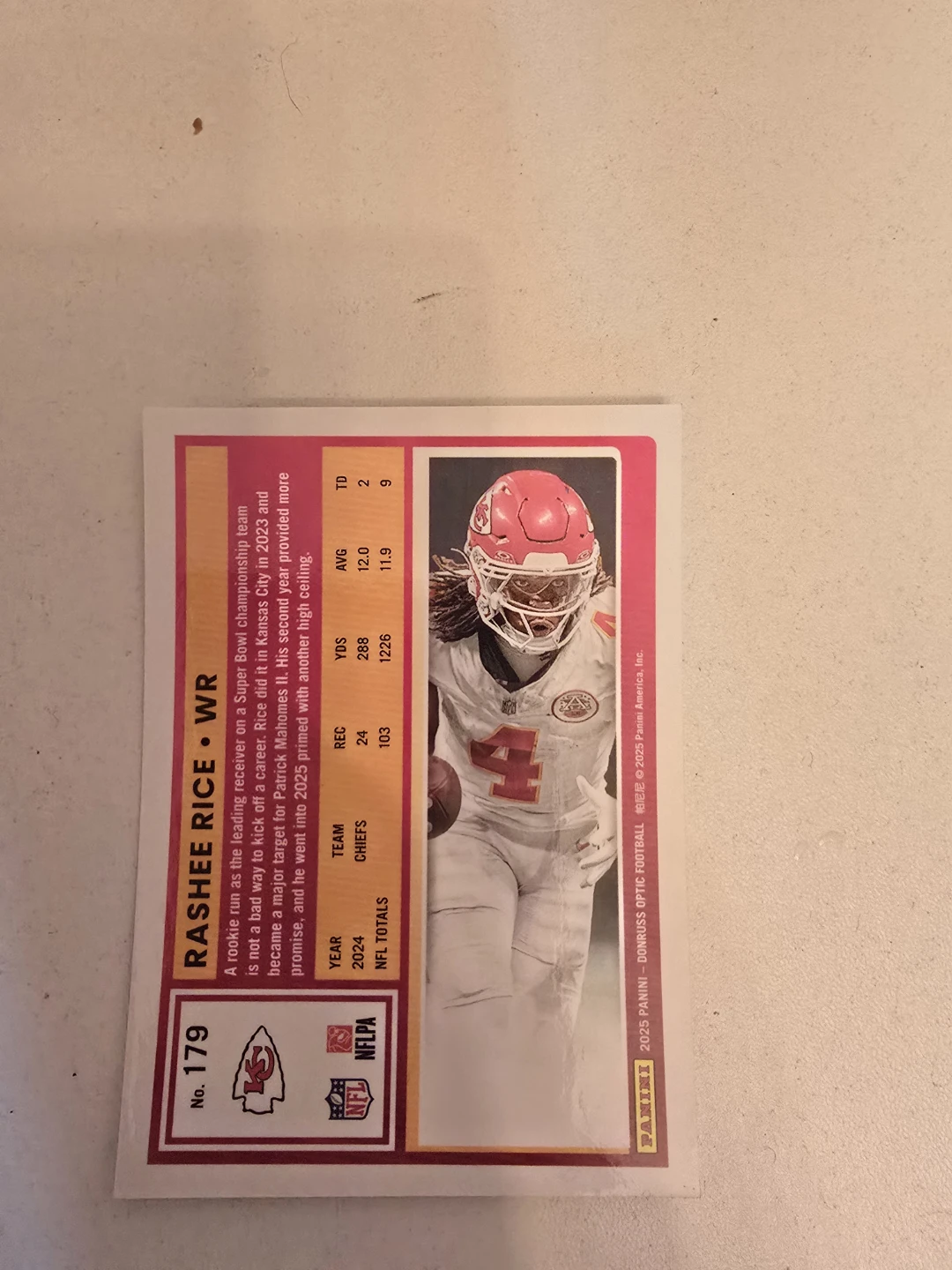 2023 Panini Donruss Optic Rashee Rice Kansas City Chiefs - photo 3
