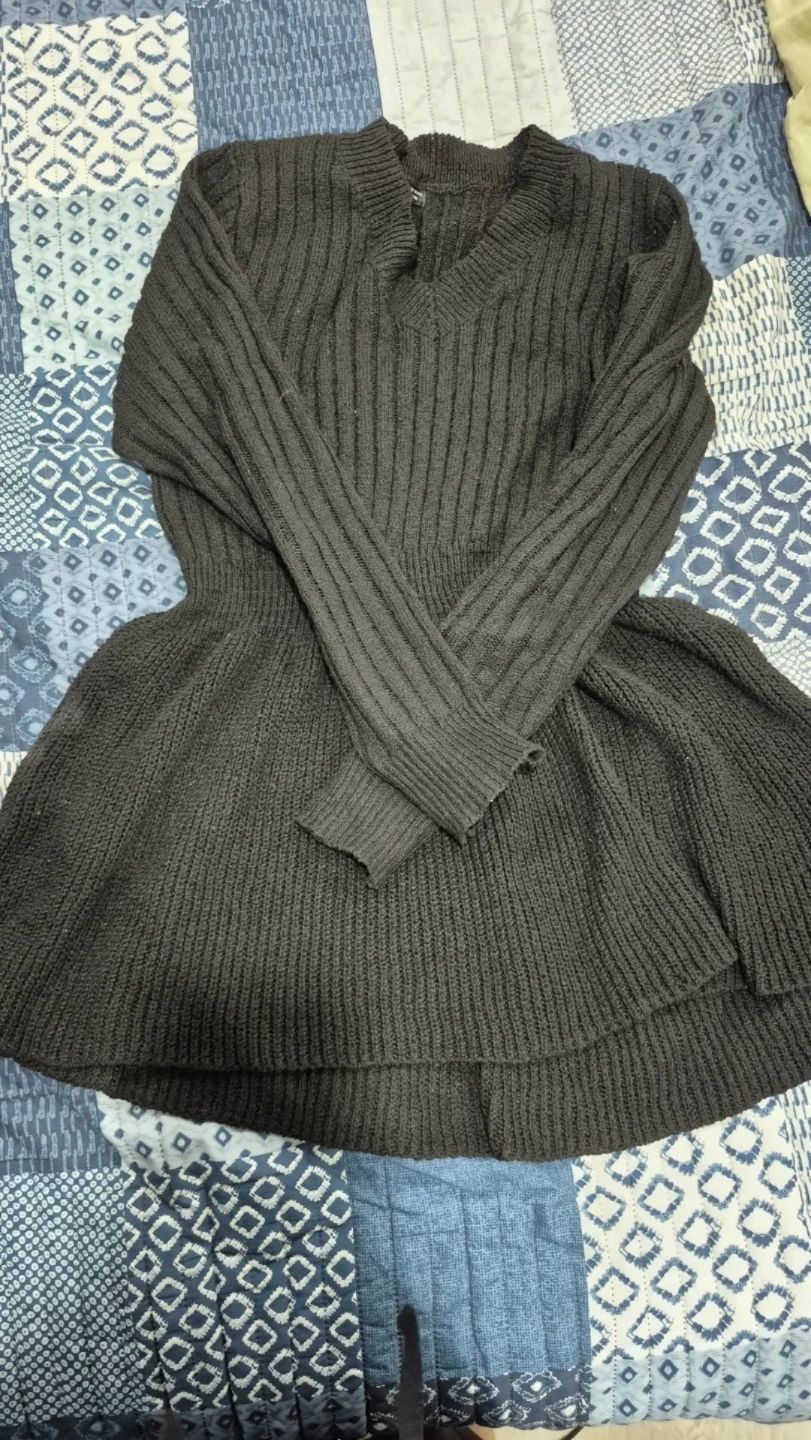 Knitted black dress L