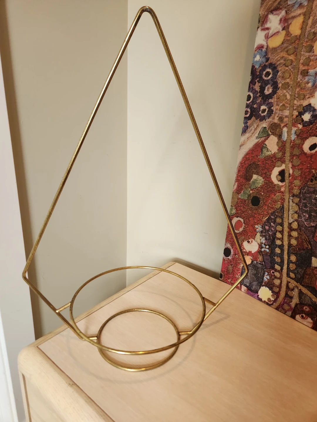 RARE FIND!!! Gold Diamond Shaped MID CENTURY ATOMIC  Plant Stand - photo 2