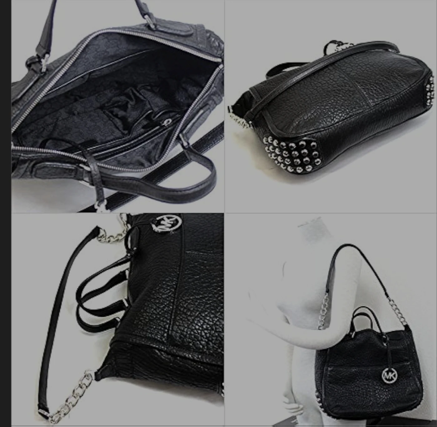 Michael Kors Shelley Studded Leather Satchel Bag - photo 2