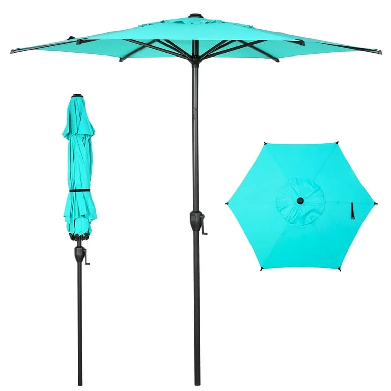 NEW  In Box 7.5 Ft Sky Blue Patio Umbrella