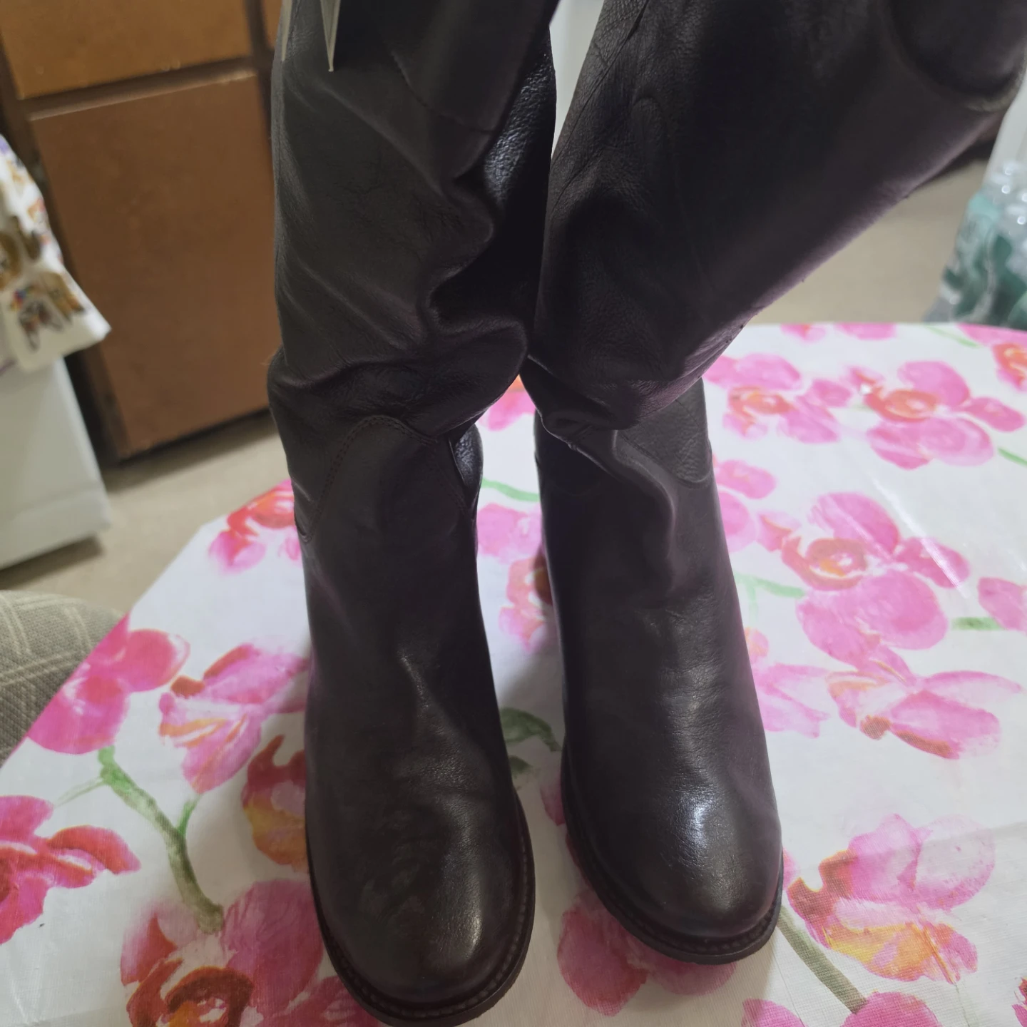 FRYE Women's Dark Brown Leather Tall Boots - photo 3