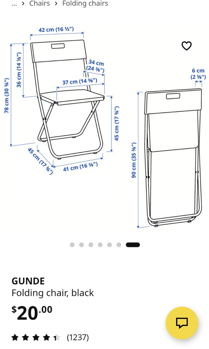 IKEA GUNDE Folding Chair - photo 4