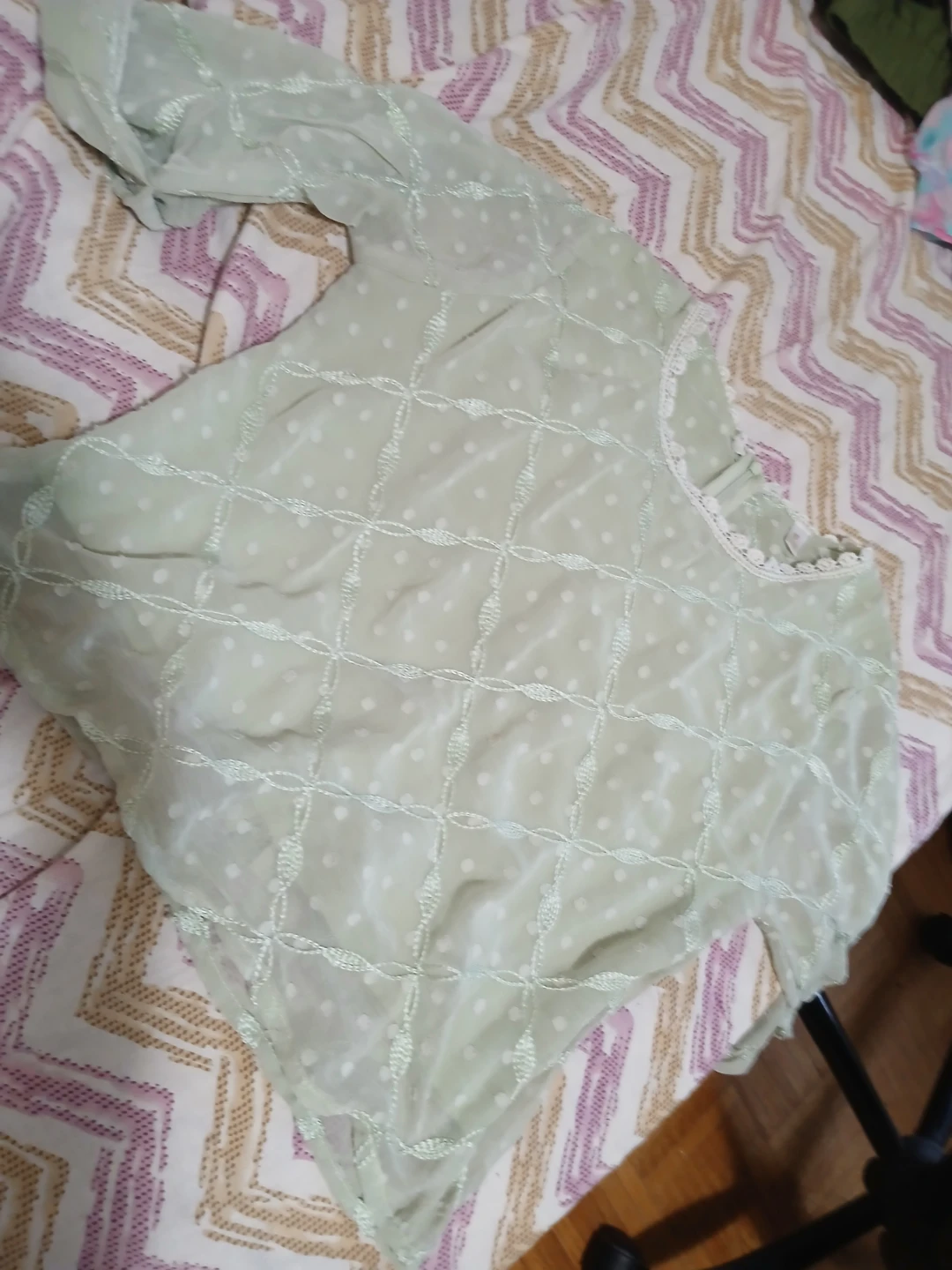 Light Green Embroidered Blouse