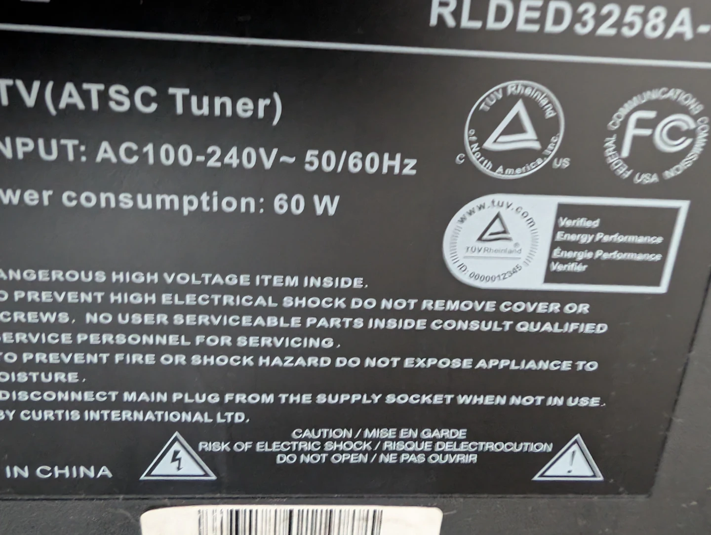 RCA 32" LED TV RL DED3258A-C - photo 4