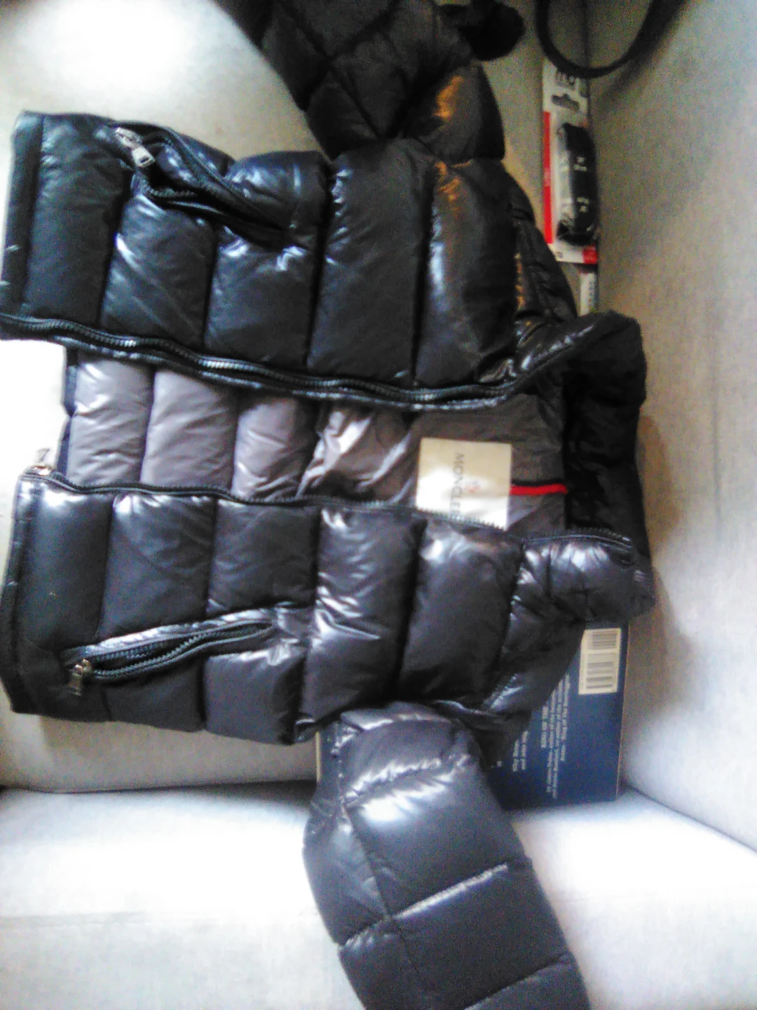 Moncler Black Puffer Jacket Kids