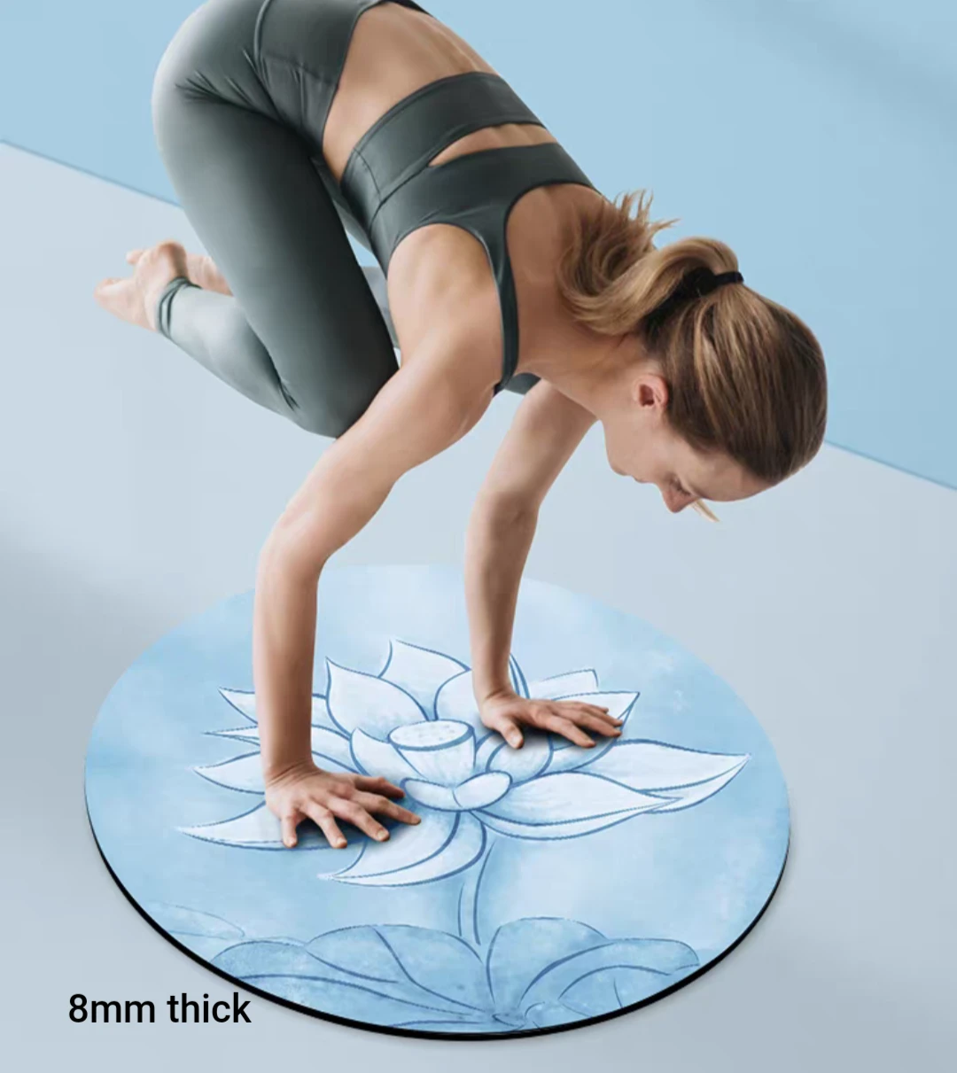 Round Yoga Mat with Lotus Design - photo 3