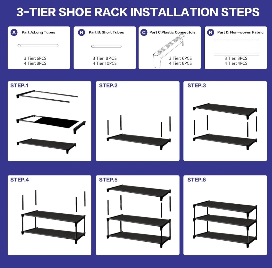 3-Tier Shoe Rack - Compact Size - photo 5