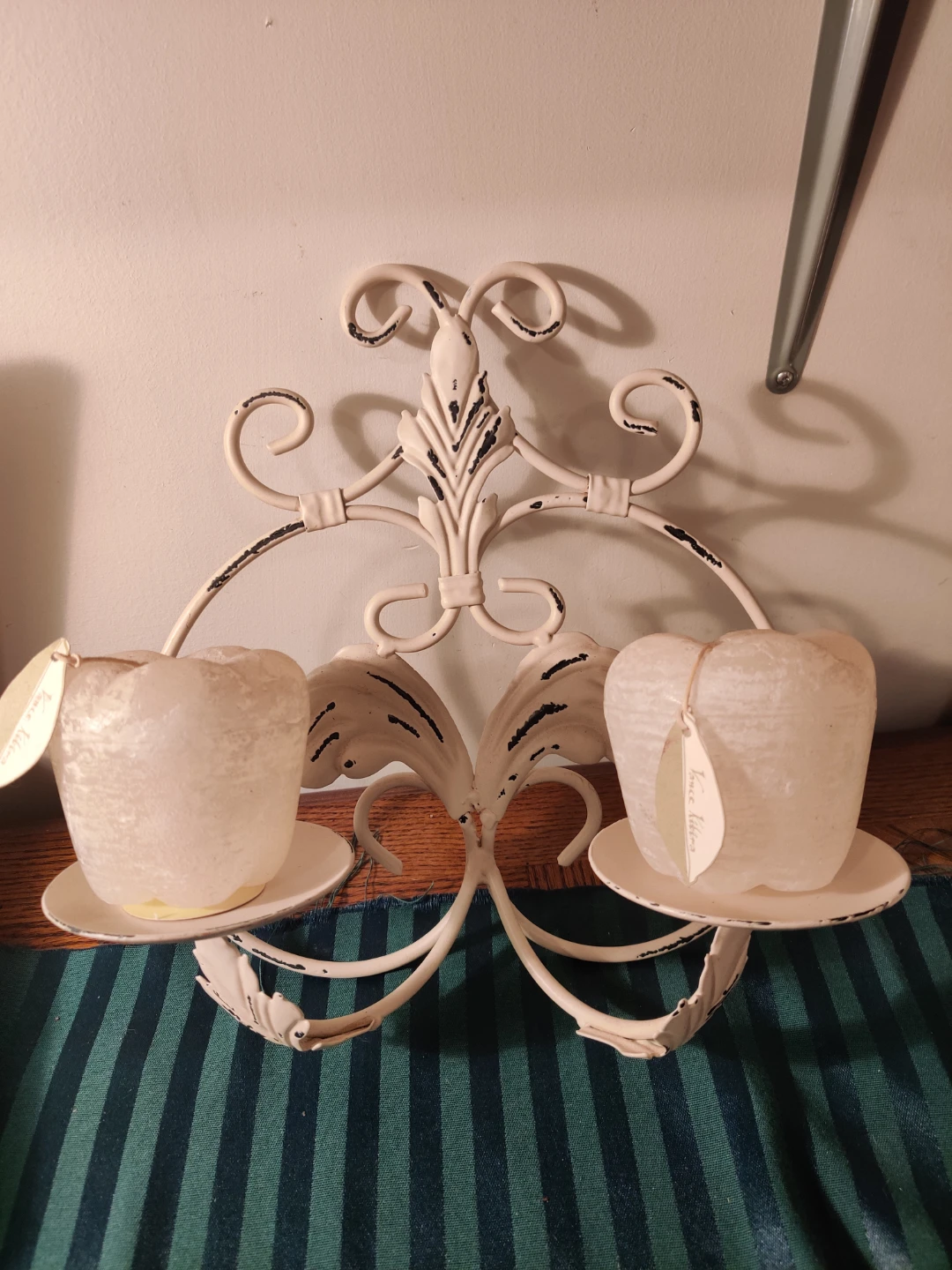 French Kisses Double Candle Sconce with Heart Candles