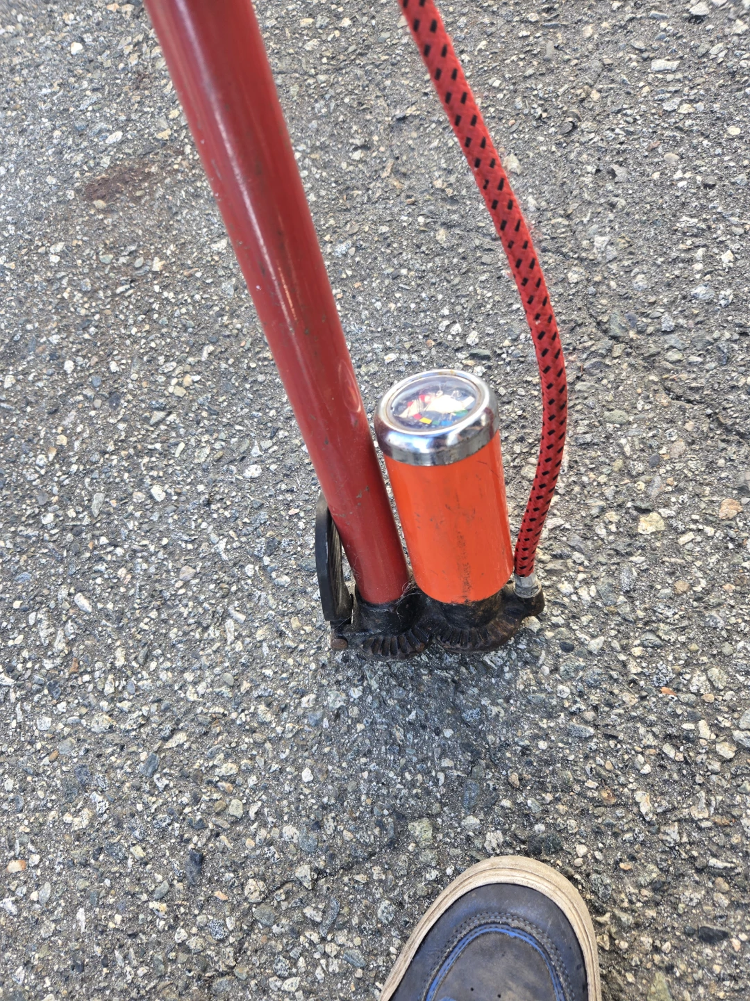 Red Floor Bike Pump with Gauge - photo 4