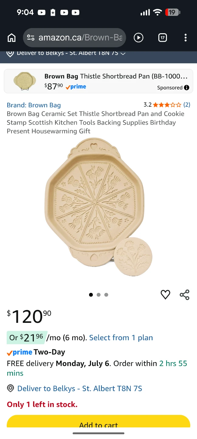 Brown Bag Thistle Shortbread Pan