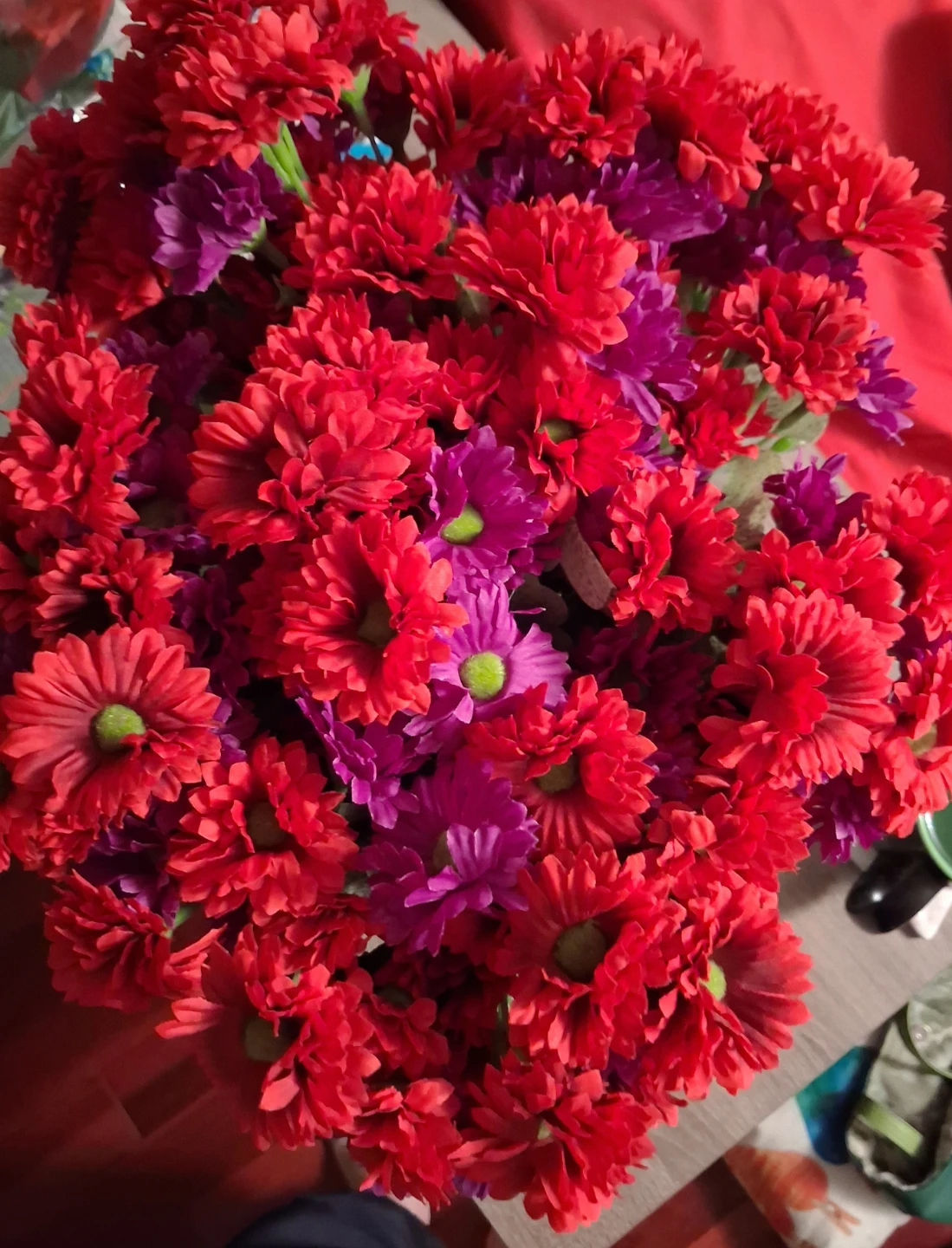 Artificial Flowers - Red and Purple Daisies - photo 3